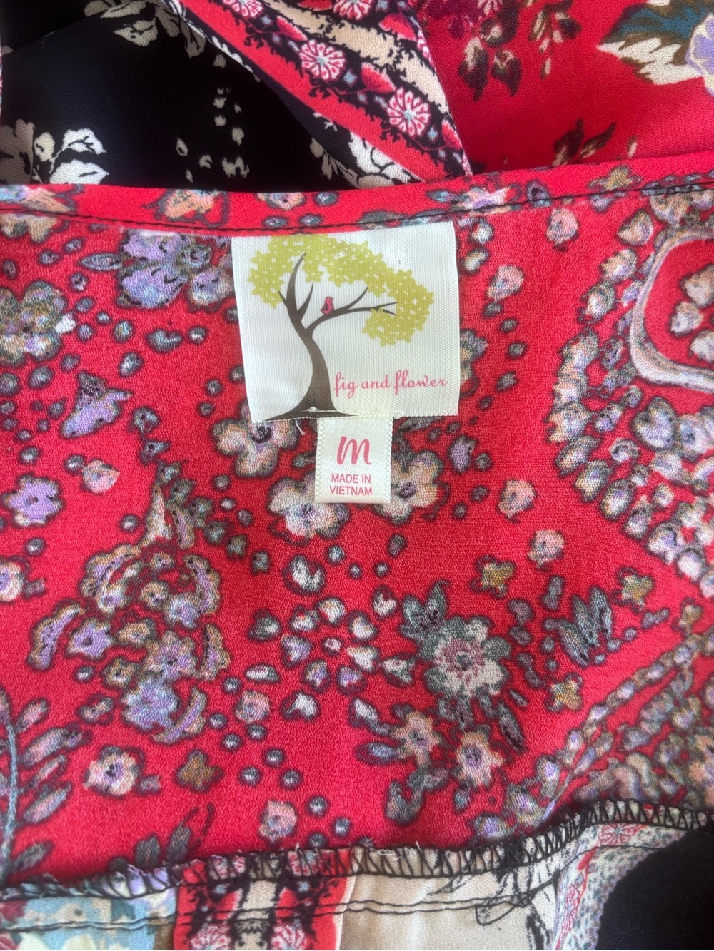 Anthro fig and flower Boho Floral Paisley Patchwork Tunic Dress Size M - Picture 7 of 7